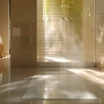 Porte de douche moderne avec verre transparent